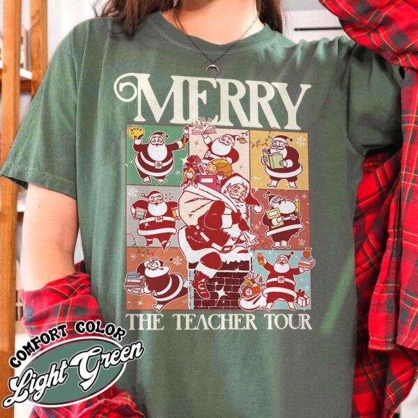 vintage christmas teacher t shirt merry santa claus design fun holiday apparel for educators and christmas enthusiasts 1qkvp