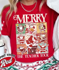 vintage christmas teacher t shirt merry santa claus design fun holiday apparel for educators and christmas enthusiasts 9ezfz