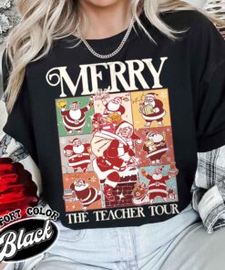 vintage christmas teacher t shirt merry santa claus design fun holiday apparel for educators and christmas enthusiasts m7dxo