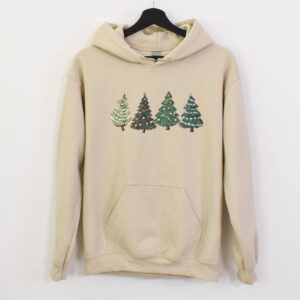 vintage christmas tree hoodie for women funny christmas sweatshirt with crewneck design family holiday apparel wlwli