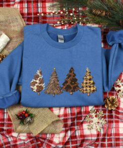 vintage christmas tree shirt for women with leopard print design and cute holiday theme e3za7 scaled