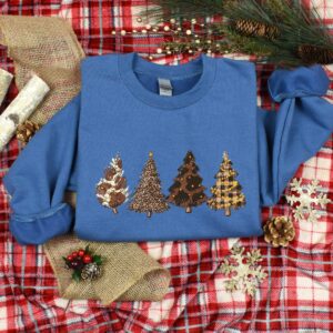 vintage christmas tree shirt for women with leopard print design and cute holiday theme e3za7 scaled