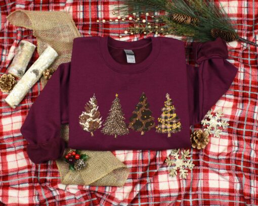 vintage christmas tree shirt for women with leopard print design and cute holiday theme j7msd scaled