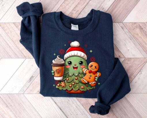 vintage christmas tree sweatshirt for women holiday crewneck with festive design comfortable winter apparel c14wh