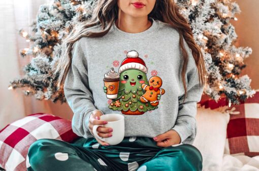 vintage christmas tree sweatshirt for women holiday crewneck with festive design comfortable winter apparel