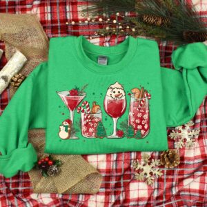 vintage christmas wine t shirt for women featuring ice with wine design fun and unique holiday apparel for christmas celebrations j6foo scaled