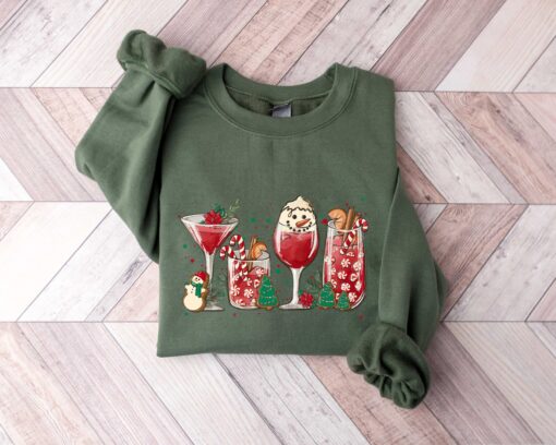 vintage christmas wine t shirt for women featuring ice with wine design fun and unique holiday apparel for christmas celebrations xfgsl scaled