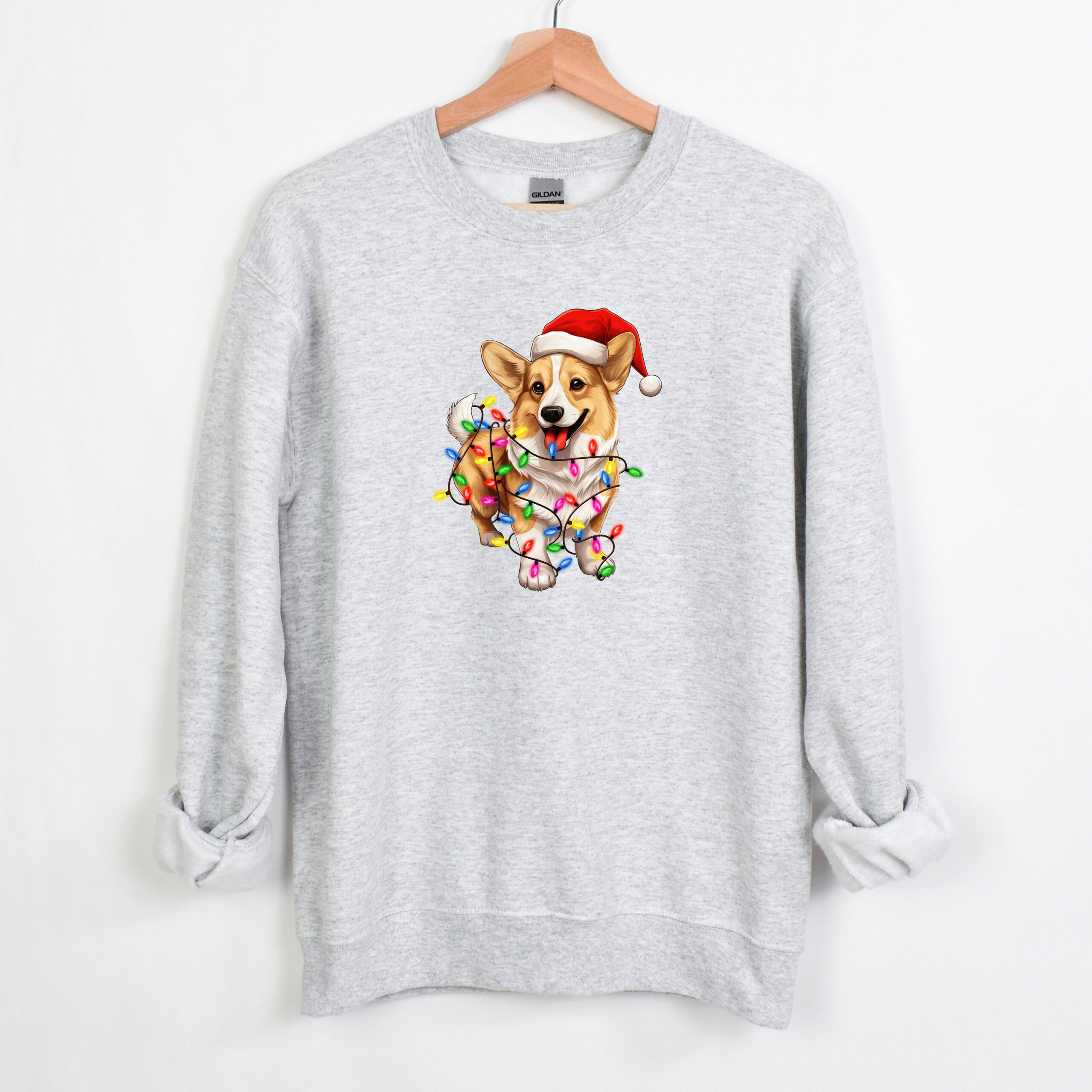 Vintage Corgi Christmas T-Shirt for Dog Lovers Featuring Corgi with Christmas Lights Design Perfect for Corgi Moms and Owners 6 vintage corgi christmas t shirt for dog lovers featuring corgi with christmas lights design perfect for corgi moms and owners t9s92 scaled