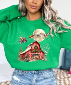 vintage cow christmas sweatshirt funny country holiday sweater with santa cows design for farm lovers and christmas celebrations sxask