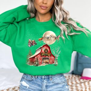 vintage cow christmas sweatshirt funny country holiday sweater with santa cows design for farm lovers and christmas celebrations sxask