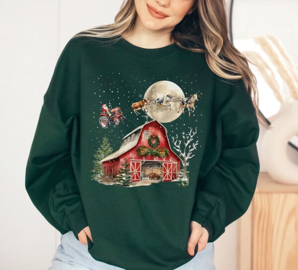 vintage cow christmas sweatshirt funny country holiday sweater with santa cows design for farm lovers and christmas celebrations yiq1q