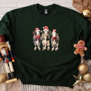 vintage cow sweatshirt for christmas featuring santa design western style crewneck with farm theme for holiday celebrations tsj30