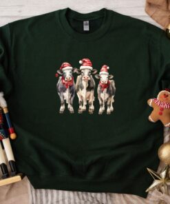 vintage cow sweatshirt for christmas featuring santa design western style crewneck with farm theme for holiday celebrations tsj30 scaled