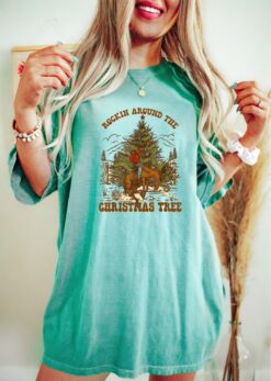 vintage cowboy christmas t shirt rocking around the christmas tree design comfortable colors tee for holiday celebrations kbkvq scaled