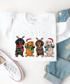 vintage dachshund christmas sweatshirt for dog lovers comfortable crewneck sweater featuring cute dachshund design cyodr