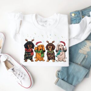 vintage dachshund christmas sweatshirt for dog lovers comfortable crewneck sweater featuring cute dachshund design cyodr