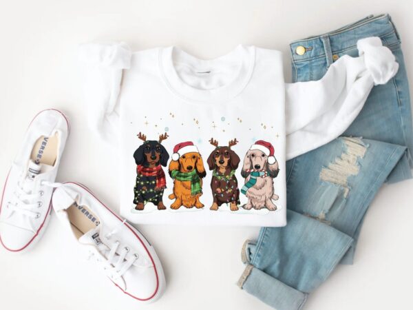 vintage dachshund christmas sweatshirt for dog lovers comfortable crewneck sweater featuring cute dachshund design cyodr