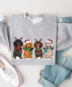 vintage dachshund christmas sweatshirt for dog lovers comfortable crewneck sweater featuring cute dachshund design hsvr9