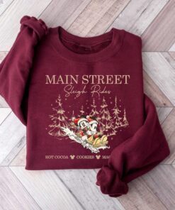 vintage disney christmas shirt featuring retro mickey and minnie sleigh rides design for holiday celebrations jyzx5 scaled