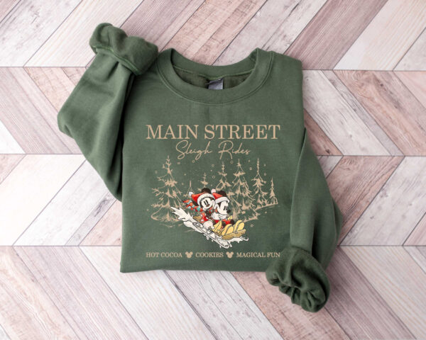 vintage disney christmas shirt featuring retro mickey and minnie sleigh rides design for holiday celebrations vxc2z scaled