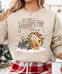 vintage disney christmas sweatshirt featuring winnie the pooh and friends with a festive christmas tree design for holiday celebrations vjwym scaled