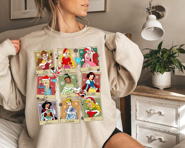 vintage disney princess christmas sweatshirt for family vacations featuring classic characters in a fun holiday design 0u2my scaled