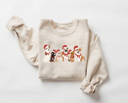 vintage dog lover christmas sweatshirt for dog moms and owners featuring a fun design for holiday celebrations dola0