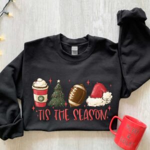 vintage football sweatshirt for winter with this is the season design for football lovers and christmas enthusiasts btllu scaled