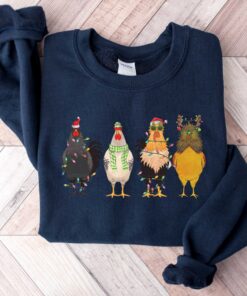 vintage funny chicken christmas t shirt with christmas lights design for chicken lovers and farmers drjl5 scaled