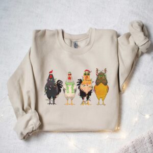 vintage funny chicken christmas t shirt with christmas lights design for chicken lovers and farmers hgfsa scaled