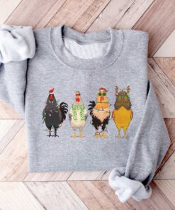 vintage funny chicken christmas t shirt with christmas lights design for chicken lovers and farmers smsig scaled