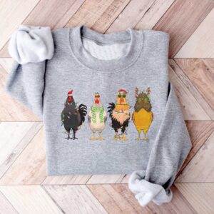 vintage funny chicken christmas t shirt with christmas lights design for chicken lovers and farmers smsig scaled