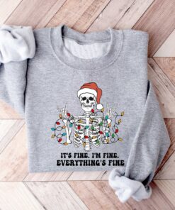 vintage funny christmas sweatshirt for women i am fine its fine everything is fine skeleton design for holiday celebrations ddlhm scaled