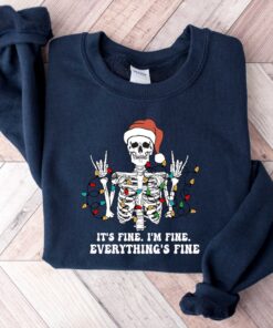 vintage funny christmas sweatshirt for women i am fine its fine everything is fine skeleton design for holiday celebrations lc02r scaled