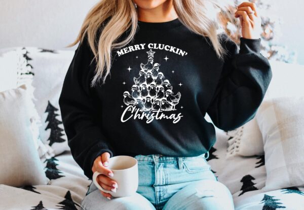 vintage funny christmas sweatshirt merry cluckin chicken shirt for farm animal lovers and holiday celebrations lhxnd scaled