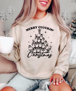 vintage funny christmas sweatshirt merry cluckin chicken shirt for farm animal lovers and holiday celebrations tpzgo scaled