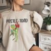 vintage funny frog christmas sweatshirt with mistletoe design for men featuring man i love frogs milf theme in cottagecore style hxbm2