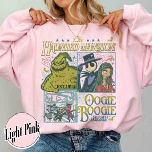 vintage halloween sweatshirt for women nightmare on main street design retro haunted mansion fall shirt shw2d