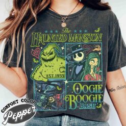 Vintage Halloween T Shirt Nightmare On Main Street Design Comfort Colors Retro Style for Women Haunted Mansion Theme