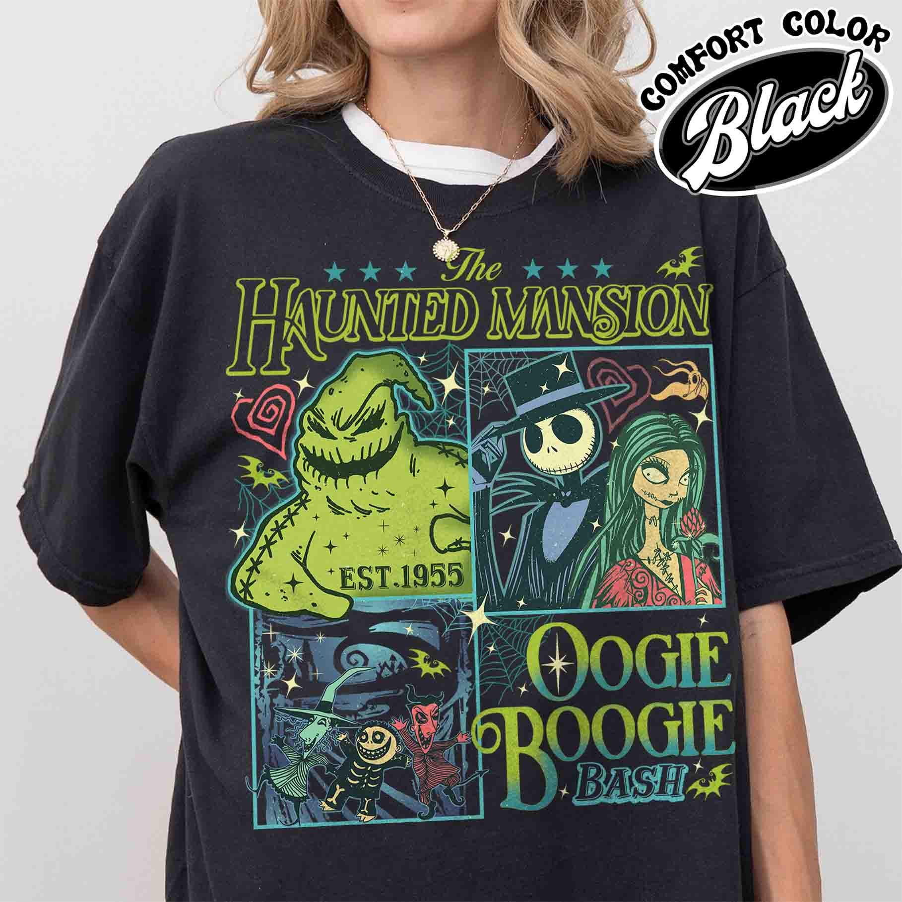 vintage halloween t shirt nightmare on main street design comfort colors retro style for women haunted mansion theme ob1e0
