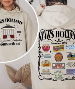 vintage hoodie inspired by stars hollow annual events featuring lukes coffee and diner design for fans of the series hp7eo