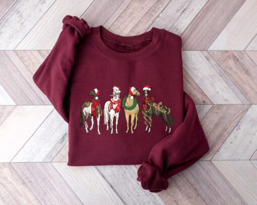 vintage horse christmas sweatshirt for horse lovers featuring funny western design holiday sweater for festive celebrations bgmgc scaled