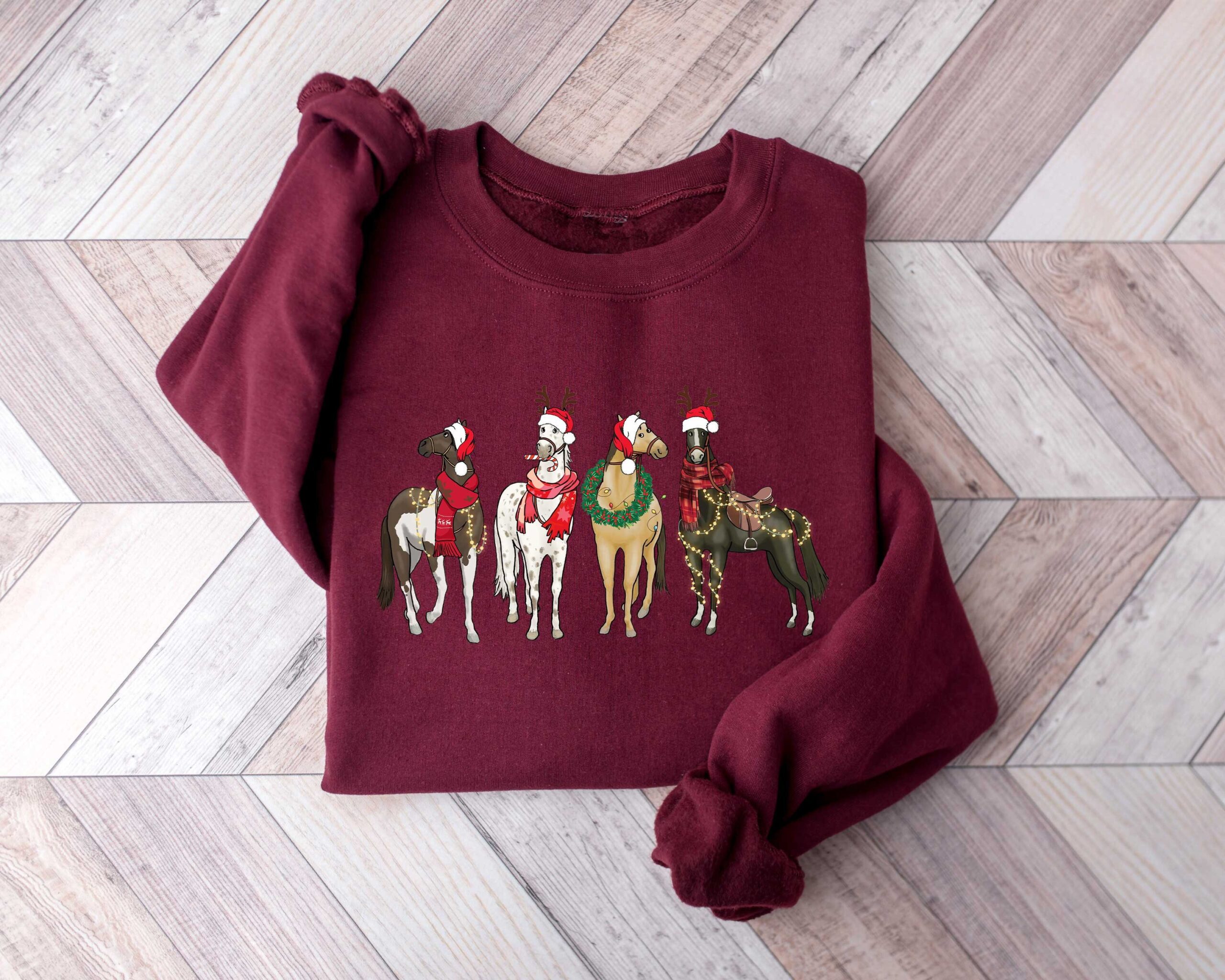Vintage Horse Christmas Sweatshirt for Horse Lovers Featuring Funny Western Design Holiday Sweater for Festive Celebrations 3 vintage horse christmas sweatshirt for horse lovers featuring funny western design holiday sweater for festive celebrations bgmgc scaled
