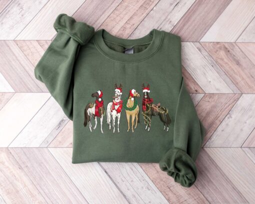 vintage horse christmas sweatshirt for horse lovers featuring funny western design holiday sweater for festive celebrations ejvp2 scaled