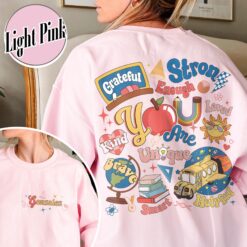 Vintage Inspirational Teacher Sweatshirt You Are Enough Be Kind Mental Health Shirt for Back to School and Classroom Motivation