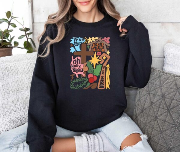 vintage jesus is the reason for the season sweatshirt religious christmas shirt with inspirational quotes on faith kyw0r