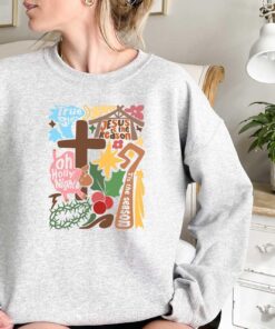 vintage jesus is the reason for the season sweatshirt religious christmas shirt with inspirational quotes on faith x2r9a