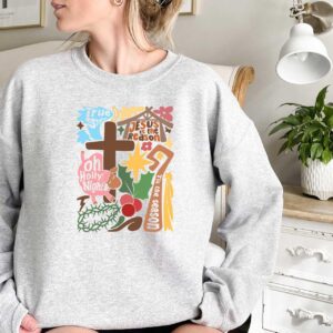 vintage jesus is the reason for the season sweatshirt religious christmas shirt with inspirational quotes on faith x2r9a