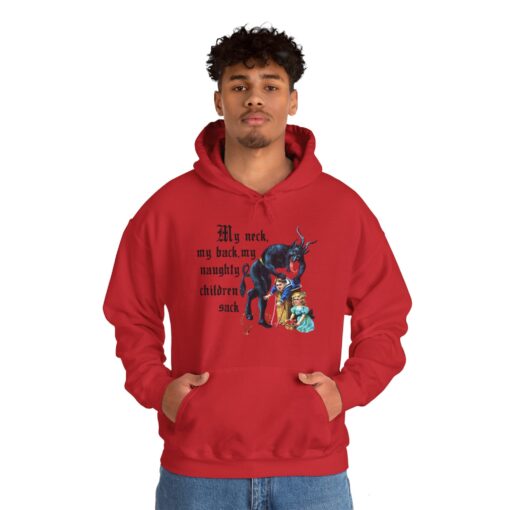 vintage krampus hoodie horror design retro hooded sweatshirt for christmas celebrations unique creepy style for holiday wear 1b1g8