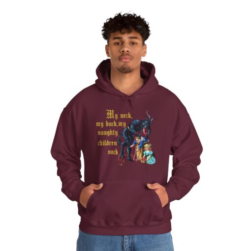 vintage krampus hoodie horror design retro hooded sweatshirt for christmas celebrations unique creepy style for holiday wear wofoy